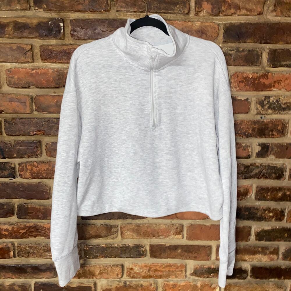 Velocity Heathered Gray Scuba Spencer 1/2 Half Zip Sweatshirt Women's Size Large